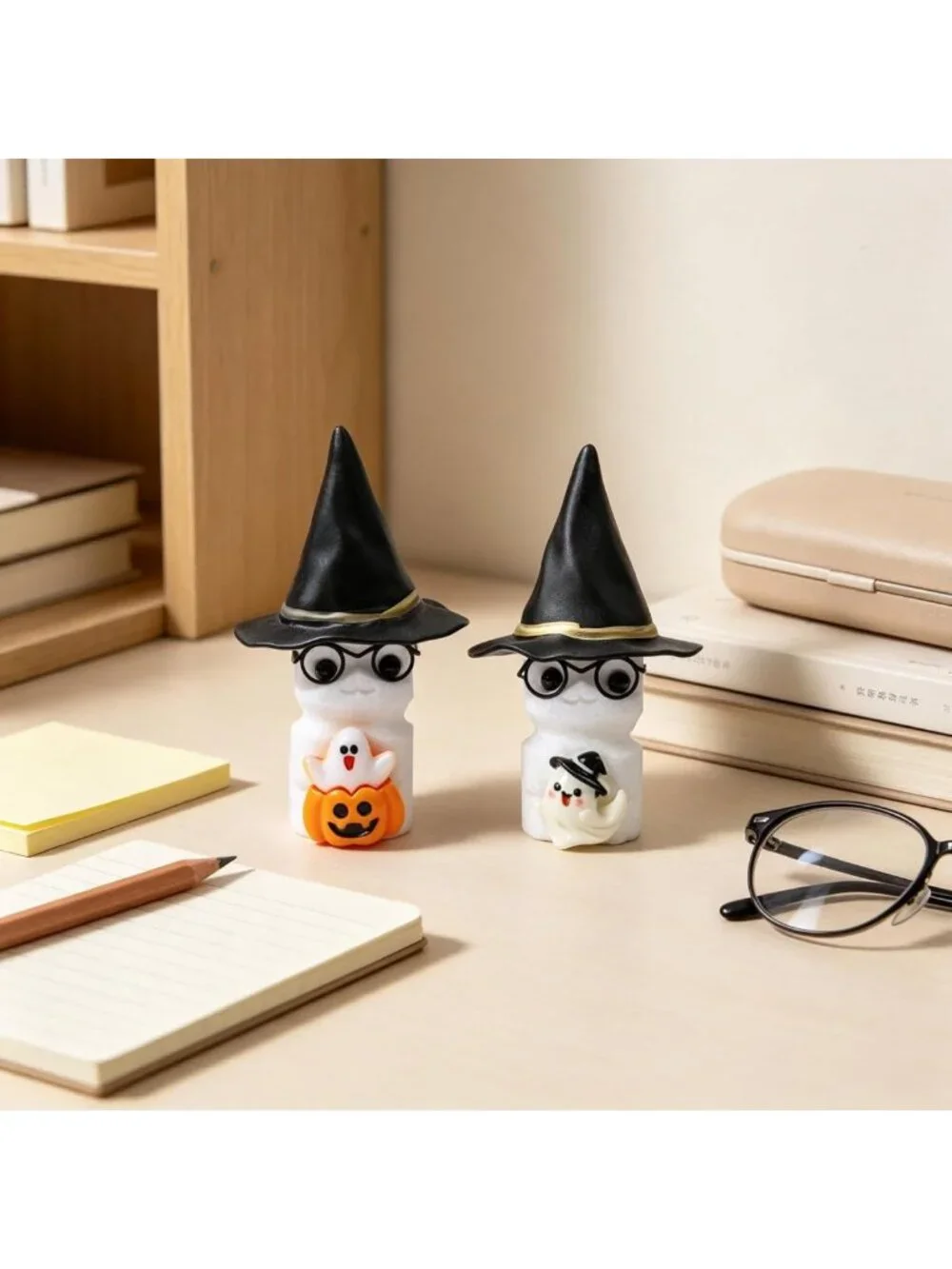 Adorable 2PC White Ghost Halloween Decor - 3.5